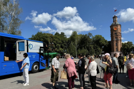 На Європейській площі у Вінниці проводять безкоштовну вакцинацію та лікарські обстеження